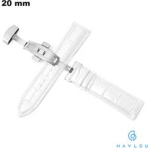 Bracelete Branco 20mm Haylou para relógio de Couro verdadeiro de qualidade
