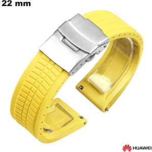 Bracelet de montre 22 mm Jaune Caoutchouc Huawei de qualité