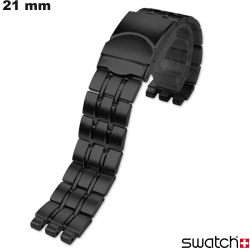 Bracelet Acier Inox 21 mm Noir pour montre Swatch