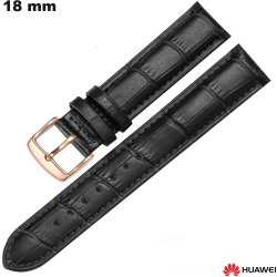 Pulseira de relógio em couro verdadeiro 18mm Croco Huawei