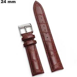 Bracelet de montre Marron 24 mm Cuir véritable