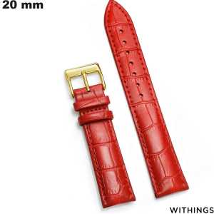 Bracelete de Couro Verdadeiro Withings Vermelho 20mm ● Envio Rápido