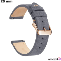 Gray Genuine Leather 20mm Amazfit Watch Bracelet Quality