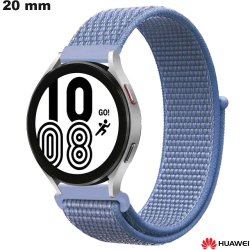 Bracelet 20mm montre Bleu Huawei Tissu
