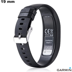 Bracelet pour montre Noir Silicone Garmin 19mm