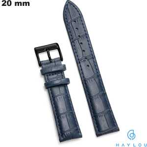 Pulsera Azul de Cuero genuino de 20 mm Haylou para smartwatch de calidad