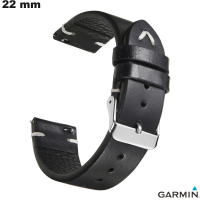 Bracciale in vera pelle 22mm Nero Garmin di smartwatch di qualità