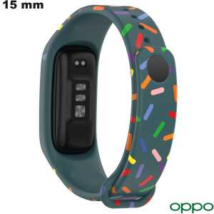 Goedkope groene rubberen smartwatchband 15mm voor Oppo