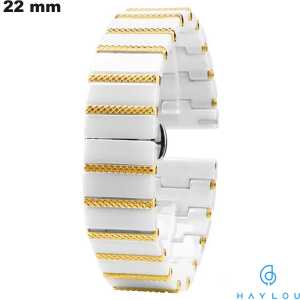 Cheap White 22mm Haylou Ceramic Bracelet for Watch