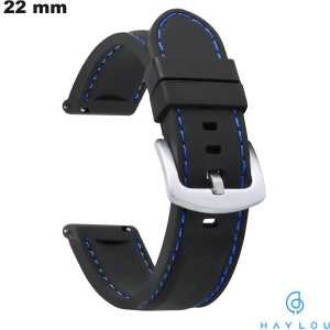 Haylou 22mm armband slimme horloge Zwart rubber goedkoop