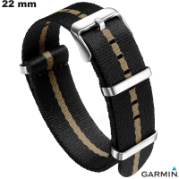 Black NATO Bracelet Garmin 22mm Nylon Watch / Free Shipping from €20
