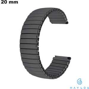 Reloj inteligente Haylou con pulsera de acero inoxidable de 20 mm en negro de calidad