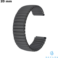 Reloj inteligente Haylou con pulsera de acero inoxidable de 20 mm en negro de calidad