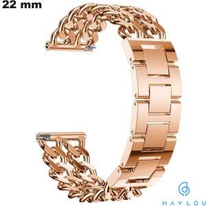 Buy Haylou Double Rose Gold 22mm Metal Smartwatch Bracelet