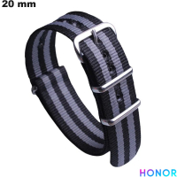 Bracciale in Nylon per orologio 20mm Honor Nero / Spedizione 24h
