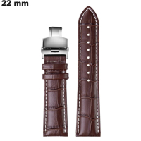 Pulsera Premium Marrón reloj Cuero auténtico 22mm barato