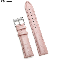 Bracelet Cuir véritable pour montre Rose 20mm \ Livraison Rapide
