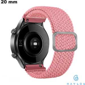 Vente Bracelet Tissu Rose 20 mm montre Haylou élastique