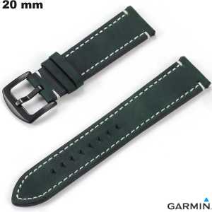 Venda de Bracelete Verde 20mm de Couro Verdadeiro para Garmin