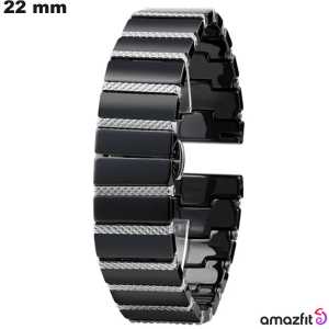 Bracelet 22 mm montre Noir Amazfit Céramique