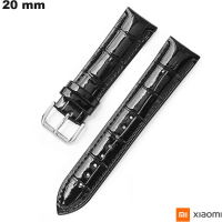 Pulseira 20mm Cuir véritable Xiaomi Preto # Qualidade Premium