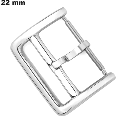 Bucle de acero inoxidable de pulsera ardillón de 22 mm plateado