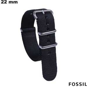 Bracelete Preto de relógio 22mm Nylon Fossil ● Entrega Rápida