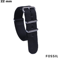 Bracelete Preto de relógio 22mm Nylon Fossil ● Entrega Rápida
