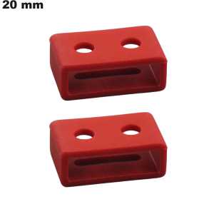 2 Passants Silicone 20 mm montre Rouge pas chers de qualité