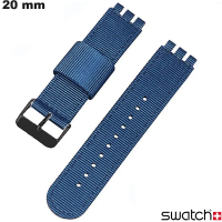 Armband Swatch Blauw 20mm Nylon horloge # Beste Prijs