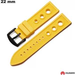 Comprar pulsera de 22 mm para smartwatch Huawei Rallye de silicona amarilla