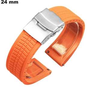 Orange Silicone Bracelet 24 mm watch \ Fast Delivery