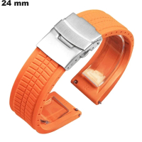 Armband Orange Silikon 24 mm Uhr \ Schnelle Lieferung