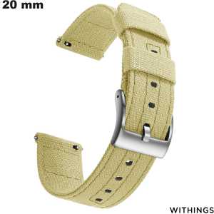 Verkoop Armband Stoffen 20 mm ambachtelijke stijl Withings Beige