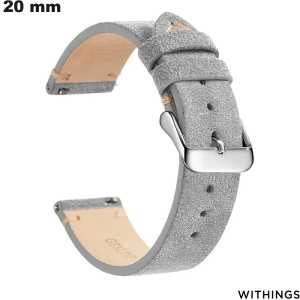 Vente Bracelet Withings 20 mm smartwatch Cuir véritable Gris