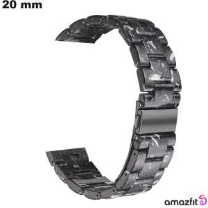 Pulsera de 20 mm de resina negra para reloj inteligente Amazfit de calidad