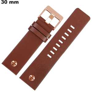 Pulsera de reloj 30 mm Marrón Cuero auténtico / Envío gratuito