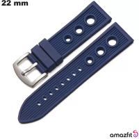 Bracelet Silicone Amazfit Rallye de montre 22mm Bleu de qualité