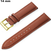 Venta de pulsera de reloj de cuero genuino efecto lagarto marrón