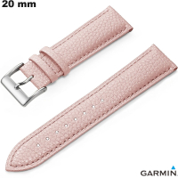 Bracelet de smartwatch Garmin Cuir véritable Rose 20mm pas cher