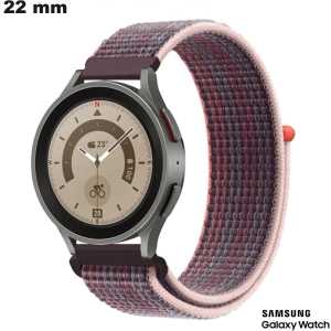 Vente Bracelet Samsung montre Velcro 22 mm Violet Nylon