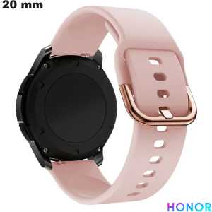 Pulsera flexible de 20mm Honor Rosa de caucho de calidad para reloj