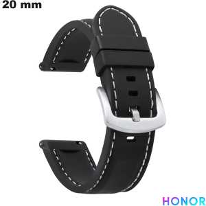Armband Honor Silikon für Uhr 20mm Schwarz ● Versandkosten 3,99€