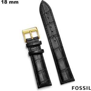 Comprar Pulsera Fossil Negra de reloj 18 mm Cuero auténtico