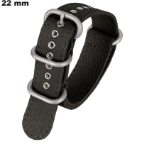 Vente Bracelet de 22 mm de Nylon Zulu robusto para reloj Negro