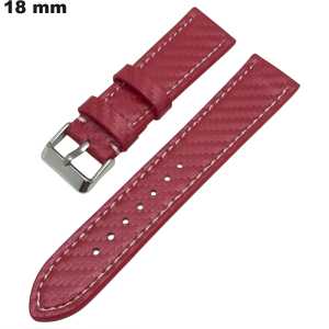 Pulsera reloj Roja 18 mm Cuero genuino \ Envío gratis