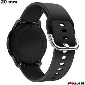 Pulsera de silicona negra para reloj de 20mm Polar deportivo barato
