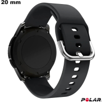 Armband Schwarz Silikon Uhr 20mm Polar Sport günstig