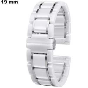 Bracelet de montre Céramique 19 mm Blanc | Livraison Gratuite