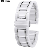 Bracelet de montre Céramique 19 mm Blanc | Livraison Gratuite